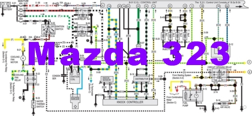 Подробные схемы электрооборудования Mazda 323