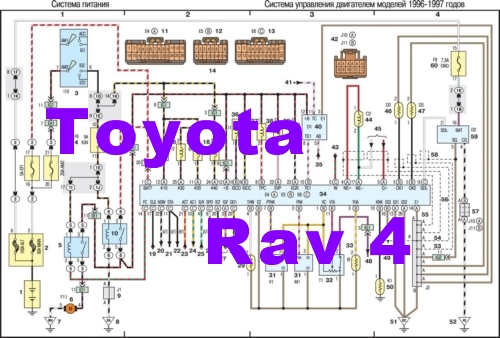 Подробные схемы электрооборудования Toyota Rav 4