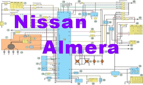 Подробные схемы электрооборудования Nissan Almera